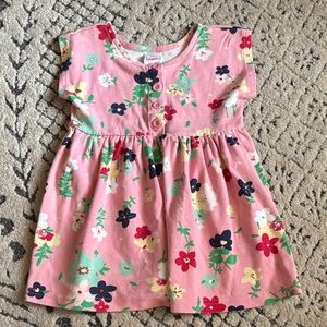 Hanna Andersson Charming Pink Floral Kids Dress sz 3T